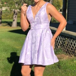 Purple Sherri Hill Homecoming Dress